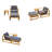 Set of 2 Gray Acacia Wood Outdoor Lounge Chairs - Weather-Resistant Frame - Cushions Included-344883183