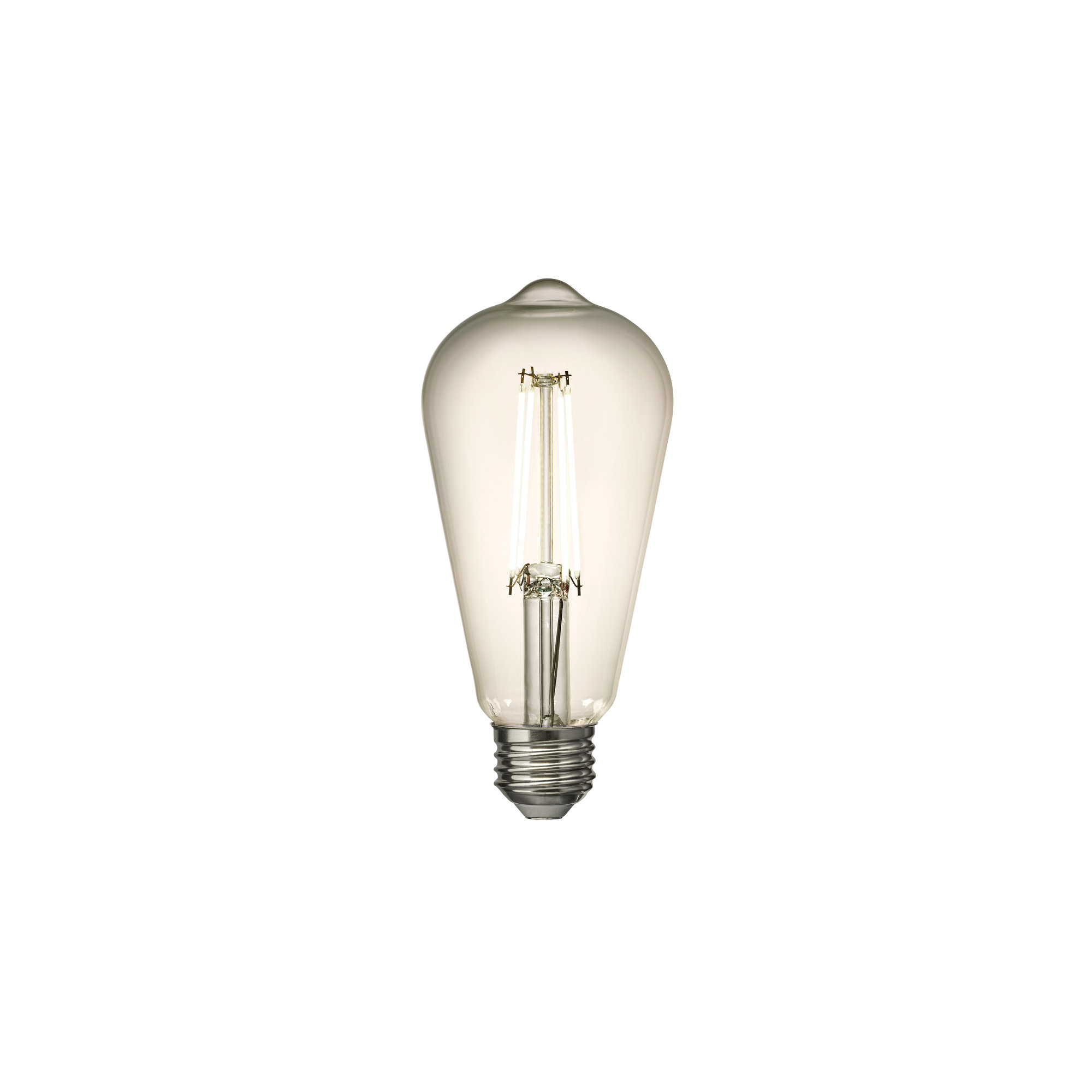 Visual Comfort & Co. LED ST19 shape 7.5W 3000K Warm White E-26 Medium base Clear Edison Style light bulb, 3000 Kelvins