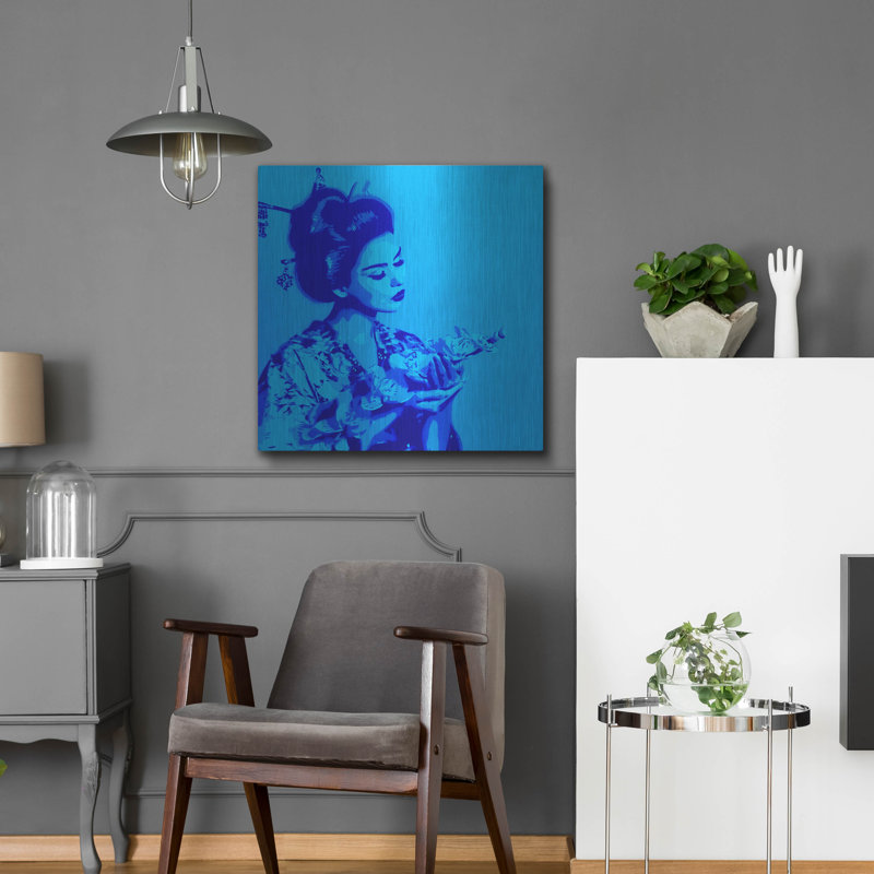 «Blue Geisha» par Abstract Graffiti, art mural, H 24 po x l 24 po