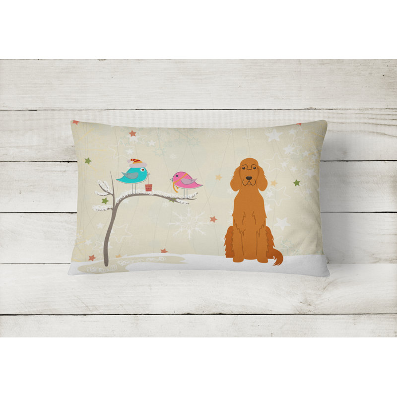 Coussin lombaire intérieur/extérieur en tissu de noël modern