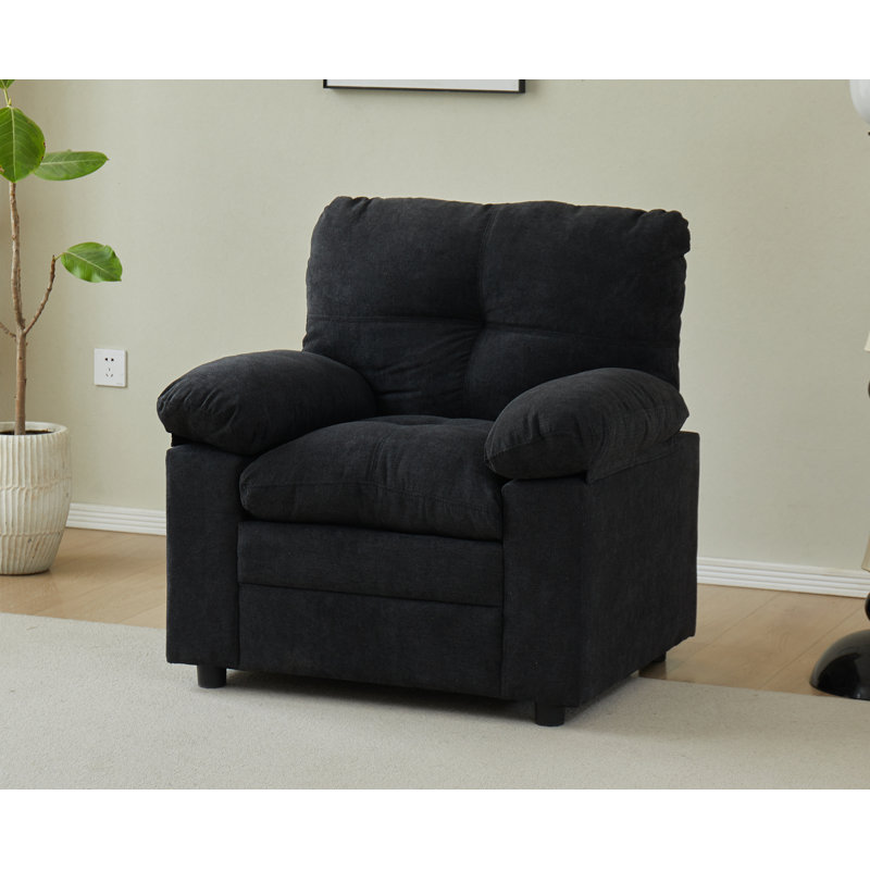 Chaise avec accoudoirs rembourrés 38,3 po, Noir, noir, noir, noir