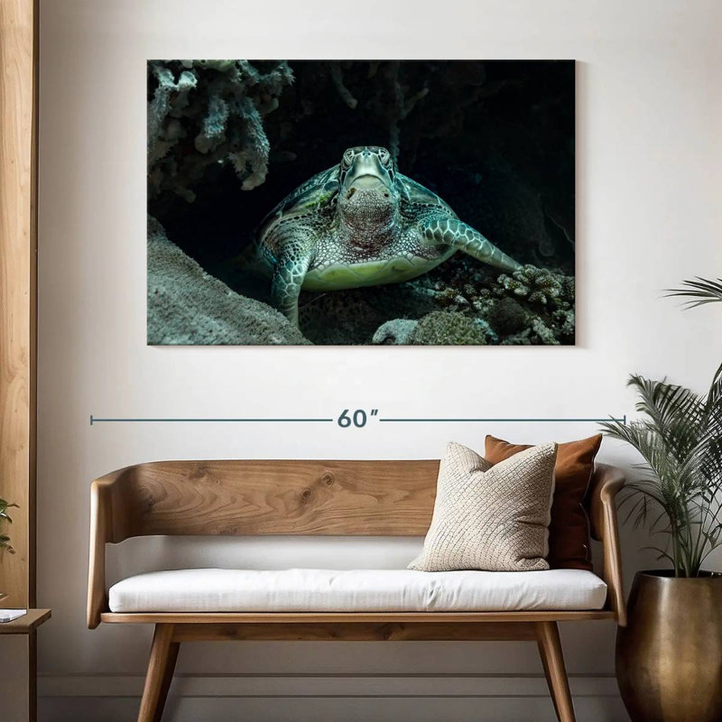 Tortue de mer verte Brampt, H 32 po x l 48 po