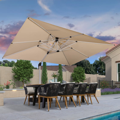 4m x 3m Rectangular Cantilever Parasol With Base