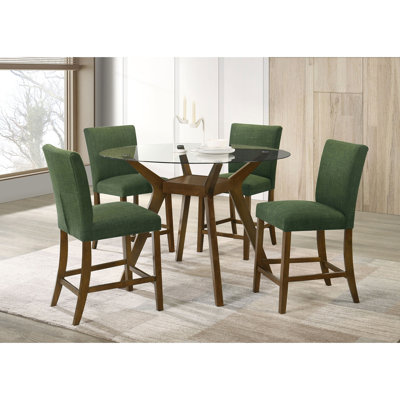 Flynn Brown/Green 5-Piece Counter Height Dining Set