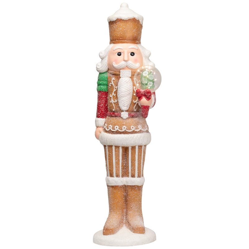 LED Lighted Glitter Christmas Nutcracker - 27", Brown/White