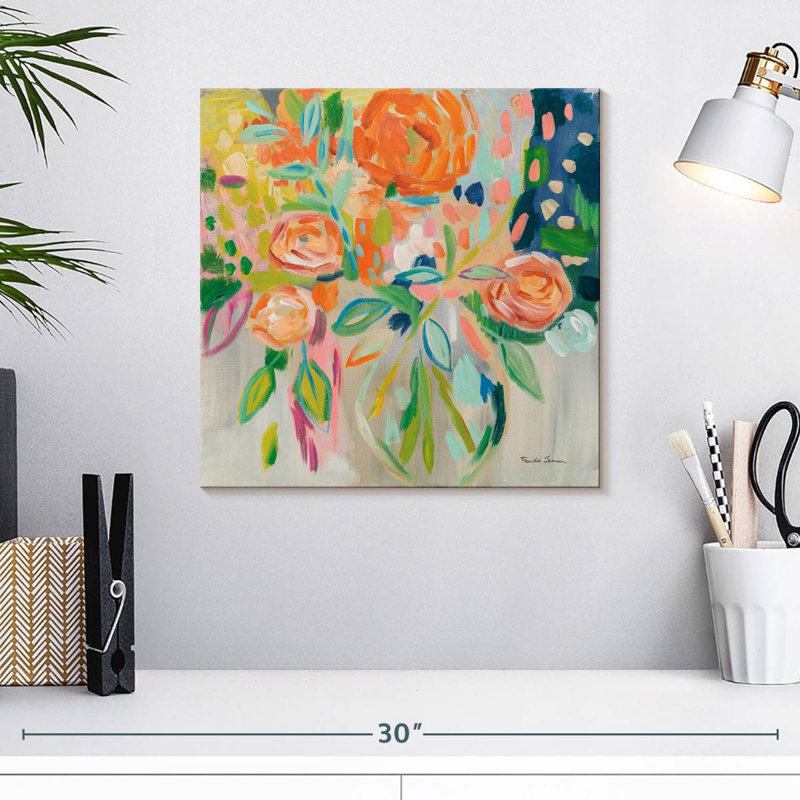 Harnek été floral orange, H 16 po x l 16 po