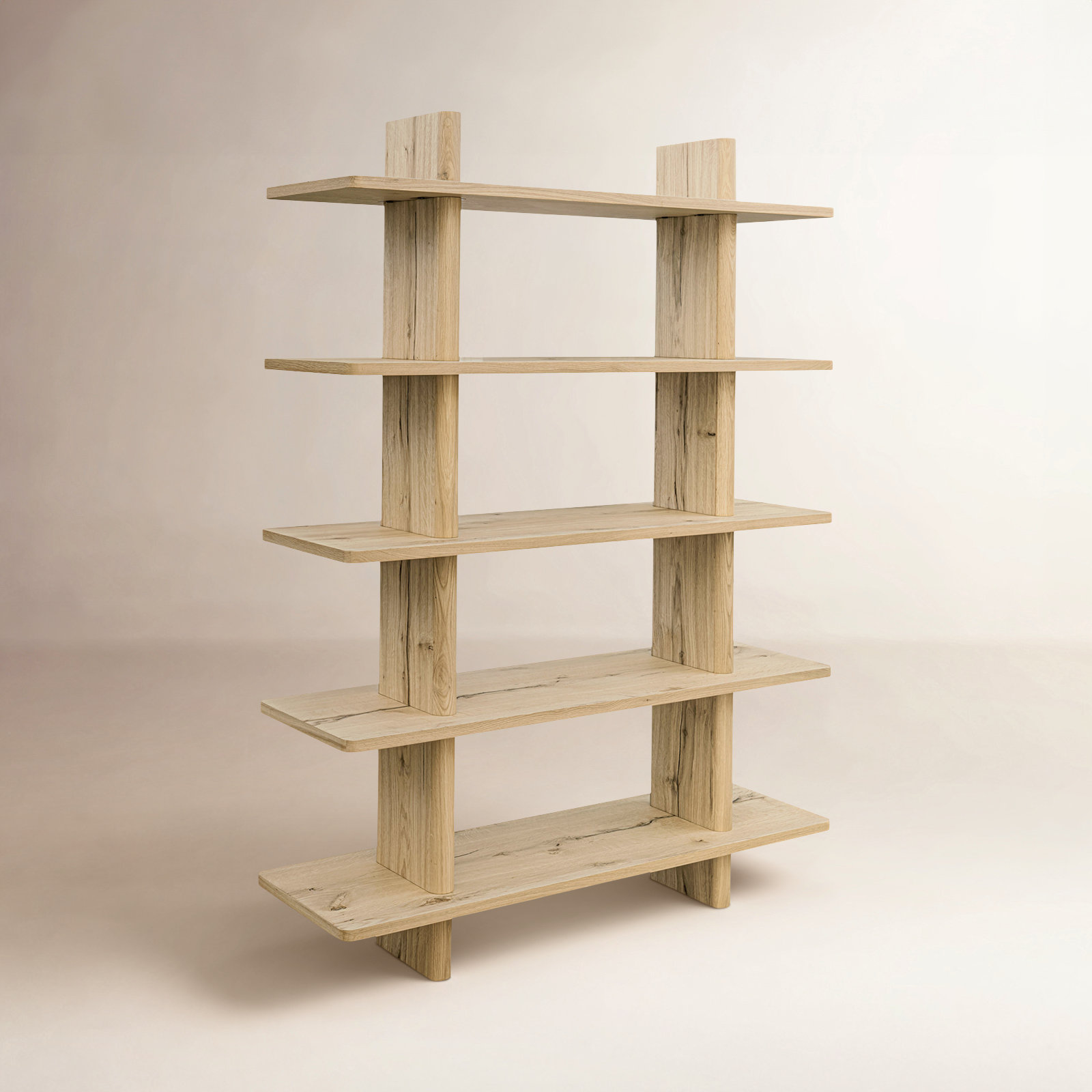 Andre 53" Oak Bookcase, Rustic Oak