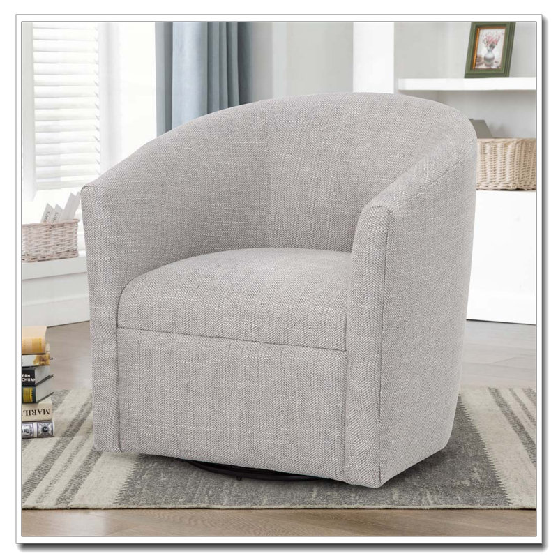 Fauteuil demi-tonneau pivotant Lainey, Beige