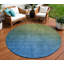Tapis rond bleu 8 po