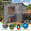 6' x 6' Lean-To Outdoor Storage Shed, Galvanized Steel Garden Shed with Translucent Panels and Lockable Door for Patio and Backyard