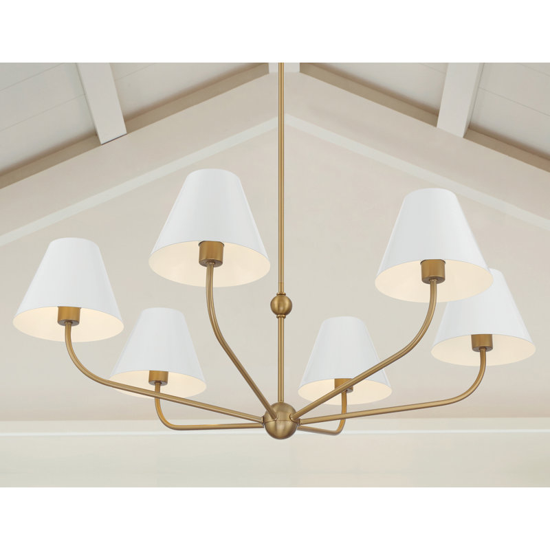 Lustre vibrant Augustina, H 14,25 po x l 40 po x P 40 po, Blanc, 6