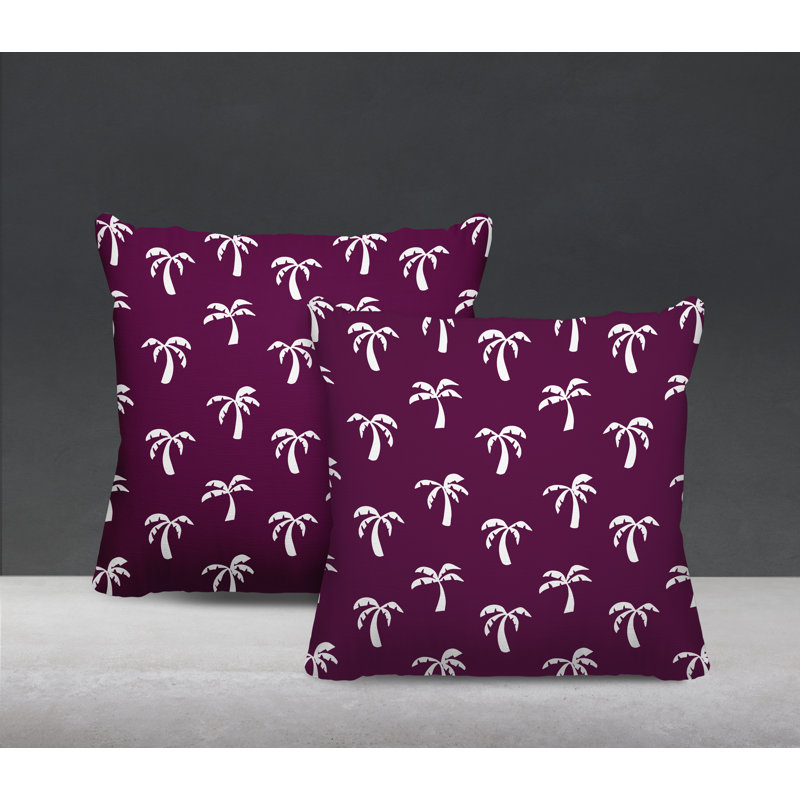 Housse et insert de coussin décoratif intérieur / extérieur en mélange de polyester, L 15 po x H 15 po, Mauve