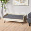 Lit pour chien en bois de style moderne Mid-Century, avec revêtement à l'eau et coussin confortable, lit noir et gris, rembourrage de cadre,