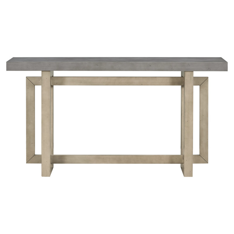 59" Long Console Table, Natural, Gray
