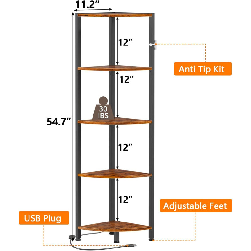 Moneeka 11.8'' W Steel Shelving Unit