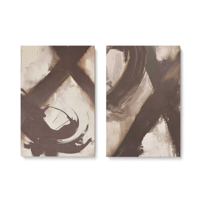 Abstract Sienna Swirl Set of 2 Canvas Prints