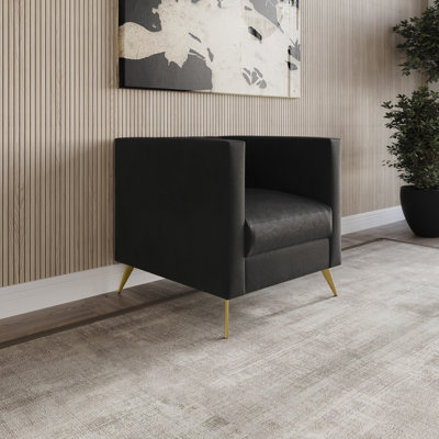 Cramlington Velvet Square Arm Chair