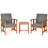 Baudin Acacia 2 - Person Patio Conversation Set with Cushions-2132641037