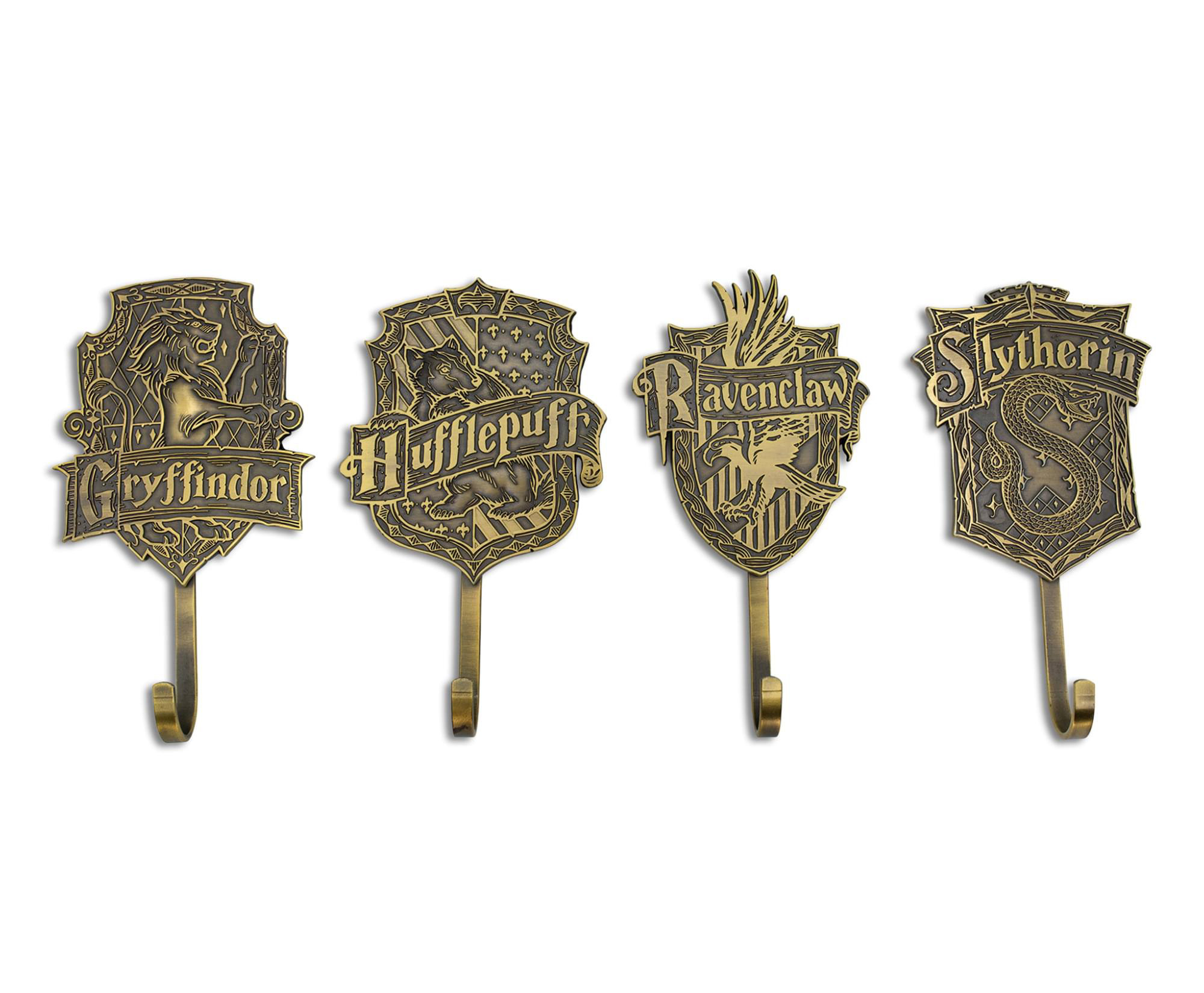 Potter's Racks Ukonic Harry Potter Gold Hogwarts Houses Wall Hooks Storage Rack | Set ...