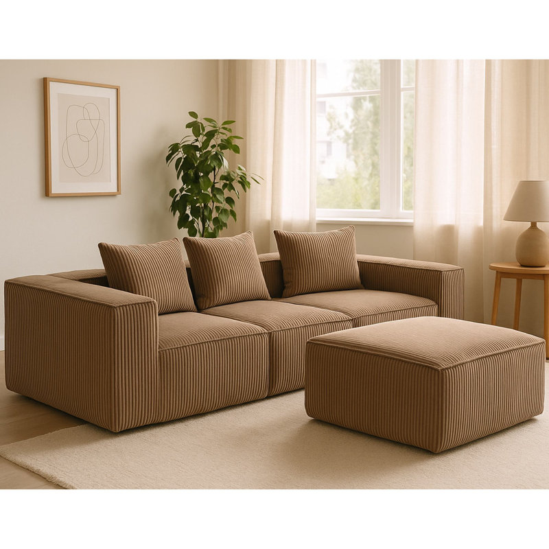 Canapé modulaire 4 pièces Arliz, Brun