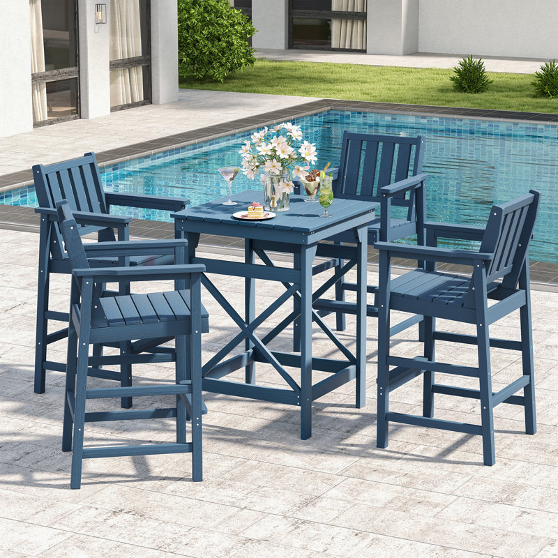 Tabouret de bar 5 pièces Monticello, Navy Blue