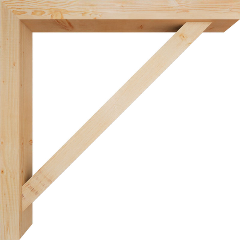 Support de bloc traditionnel avec entretoise décalée, 44 x 44, Sapin Douglas de l 5 1/2 po (lisse)