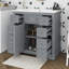 Meuble-lavabo 36 po sans lavabo, base seulement, une armoire et six tiroirs, cadre en bois massif avec tablette réglable-114294642
