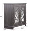 Buffet de rangement spacieux, 2 portes en miroir, matériau avec stratification de grain de bois 3D, espace pour la vaisselle et les bouteilles de vin, miroirs décoratifs aux détails complexes, facile à assembler, convient à divers