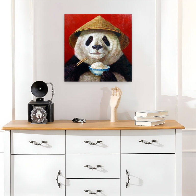 Panda contemporain, art urbain, H 18 po x l 18 po