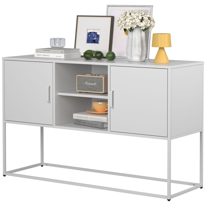 Armoire de rangement 47 po pour salon, Blanc