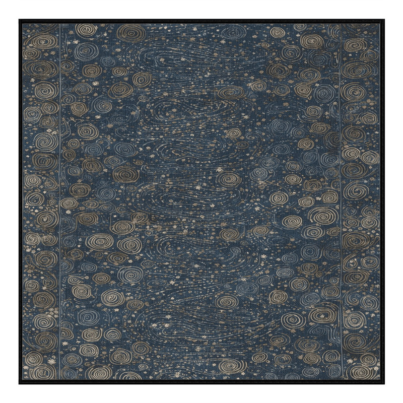 Machine Washable Nature Gray Area Rug, Square 6'