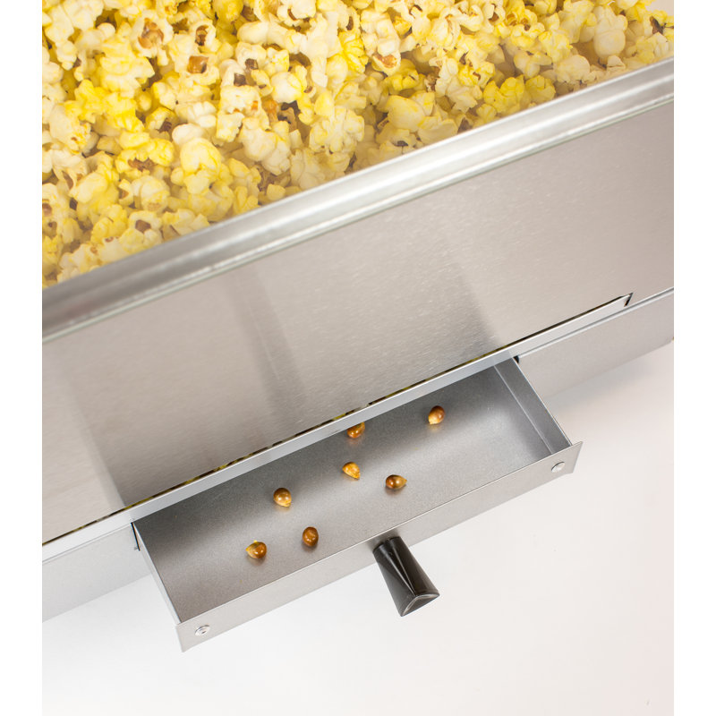 Vintage Black and Gold Popcorn Cart with Stainless Steel Kettle