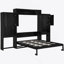 Grand lit escamotable avec bureau, coiffeuse et armoires, espresso