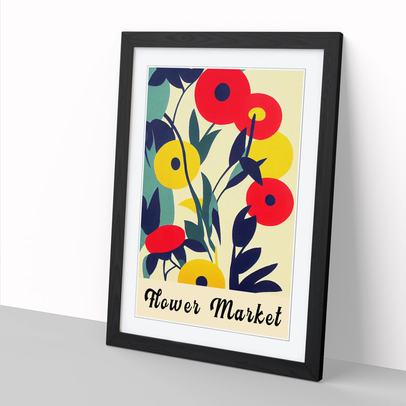 1970 Flower Market Exhibition No.1 - Single Picture Frame Print on Wood, 64cm H x 46cm W x 2cm D