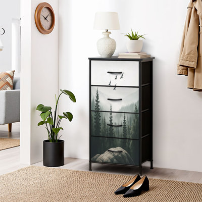 Commode pour chambre à coucher Commode pour garde-robe de montagne avec brouillard et forêt