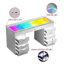 Maquillage pour meuble-lavabo avec plateau en verre HD et bandes lumineuses RVB intégrées, 13 grands tiroirs, poignées losanges USB et Type-C-1091180833