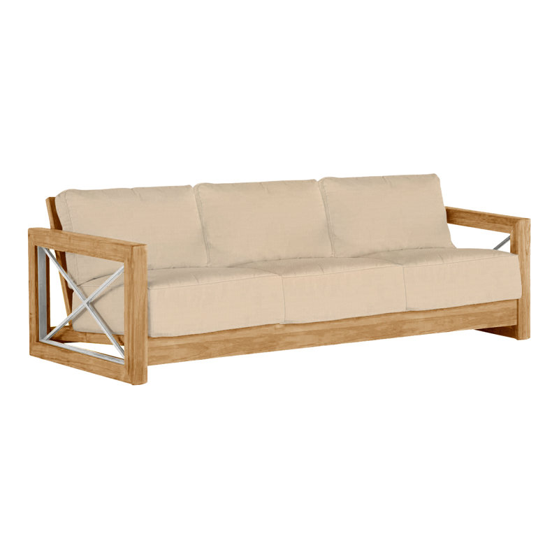Canapé d'extérieur en teck Malta Malta, Pas de passepoil + bourre standard, Perigold ‑ plage Ishi, Teck naturel