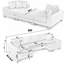 Canapé modulaire en U en velours côtelé avec méridienne, canapé-lit escamotable, 4 coussins de dossier et 2 coussins, canapé convertible moderne pour salon, appartement-801678249