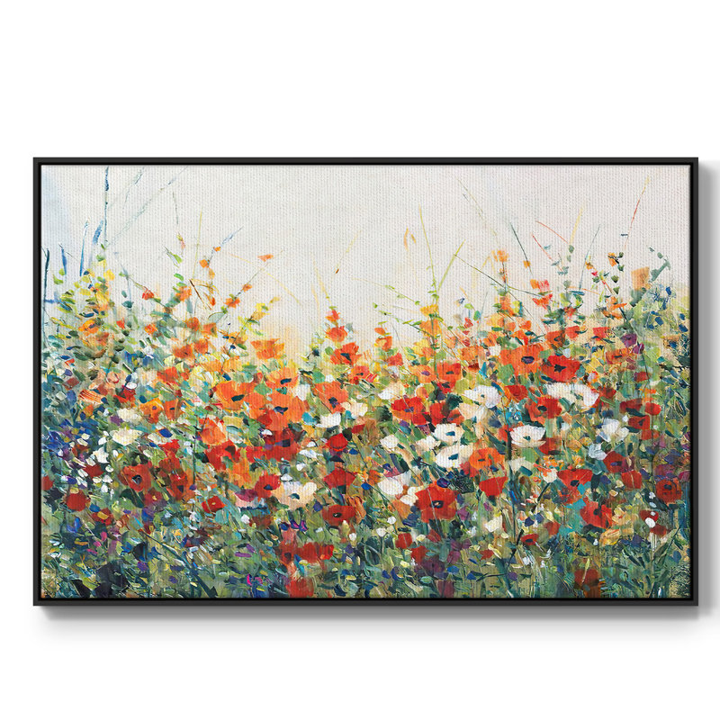 «Garden in Bloom I», reproduction d'art sur toile, H 25 po x l 37 po x P 2 po, Cadre noir