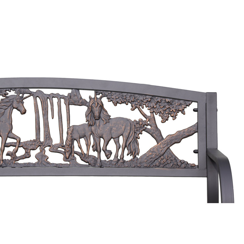 Unicorn Themed Steel and Cast Iron Bench
