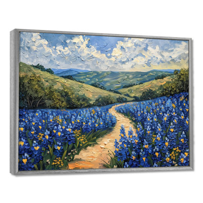 Blue green meadow Charm Blue Bonnets V - Blue Bonnets Canvas Art