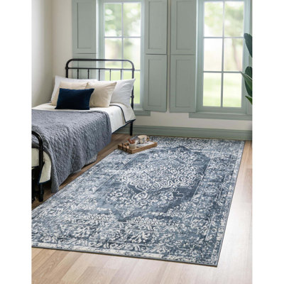 Tapis oriental bleu / ivoire Boylan