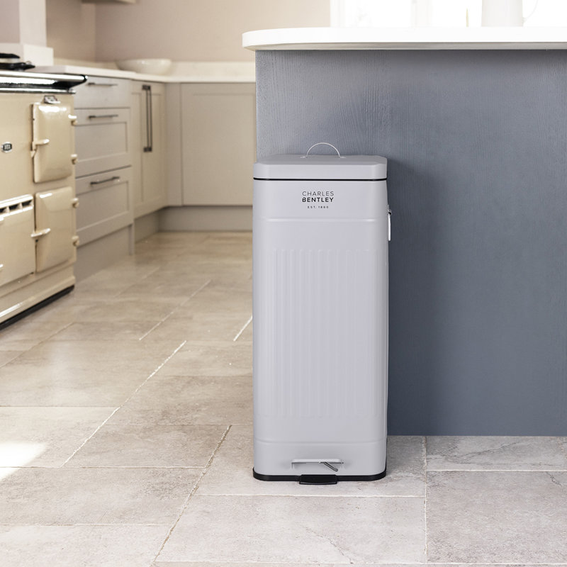 Pewamo Steel Step On Kitchen Trash Can - 30L, Grey