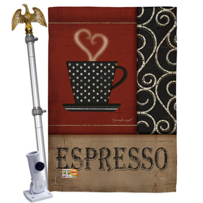 Coussin décoratif à 2 faces espresso 40 x 28 po Ensemble de drapeaux