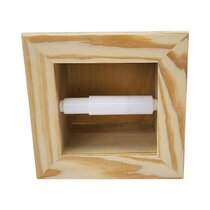Taylor-16 recessed in wall Solid Wood toilet paper holder, holds any size  roll - 7 x 8.5 - WG Wood Products