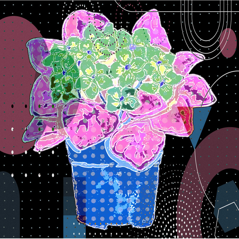 " Boho Flowers 160 ", 48" H x 48" W x 1.5" D