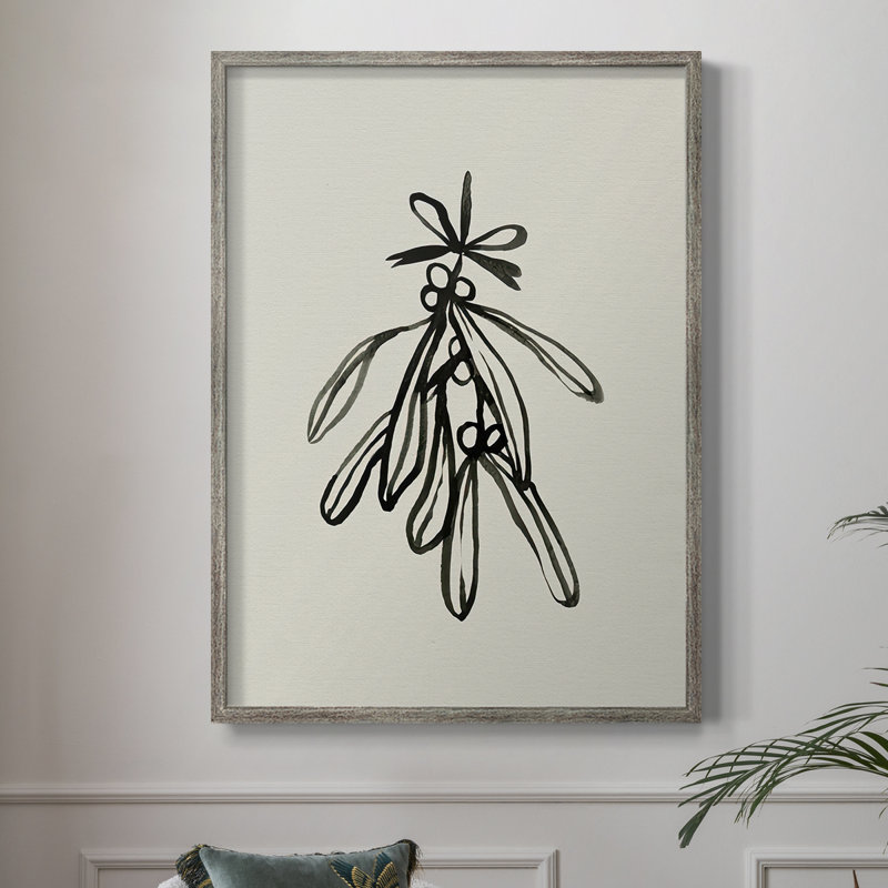 «Mistletoe S croquis avec arcs II», reproduction encadrée - bois massif, H 11 po x l 9 po