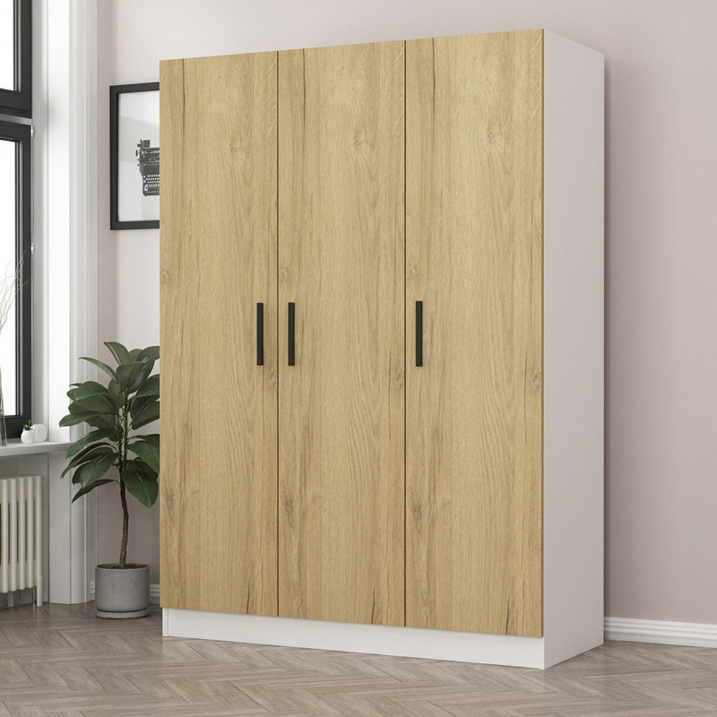 Penderie traditionnelle en noyer, 53,1 po x 82,7 po x 20,5 po | 100% panneau de particules enduit de mélamine, épaisseur: 0,7 pouce | Élégant et durable avec une capacité de 5 kg, idéale pour organiser les vêtements et les accessoires