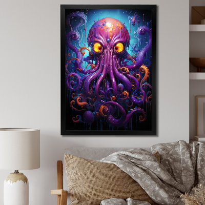 «Purple Animal Electric Octopus Drips», reproduction sur toile