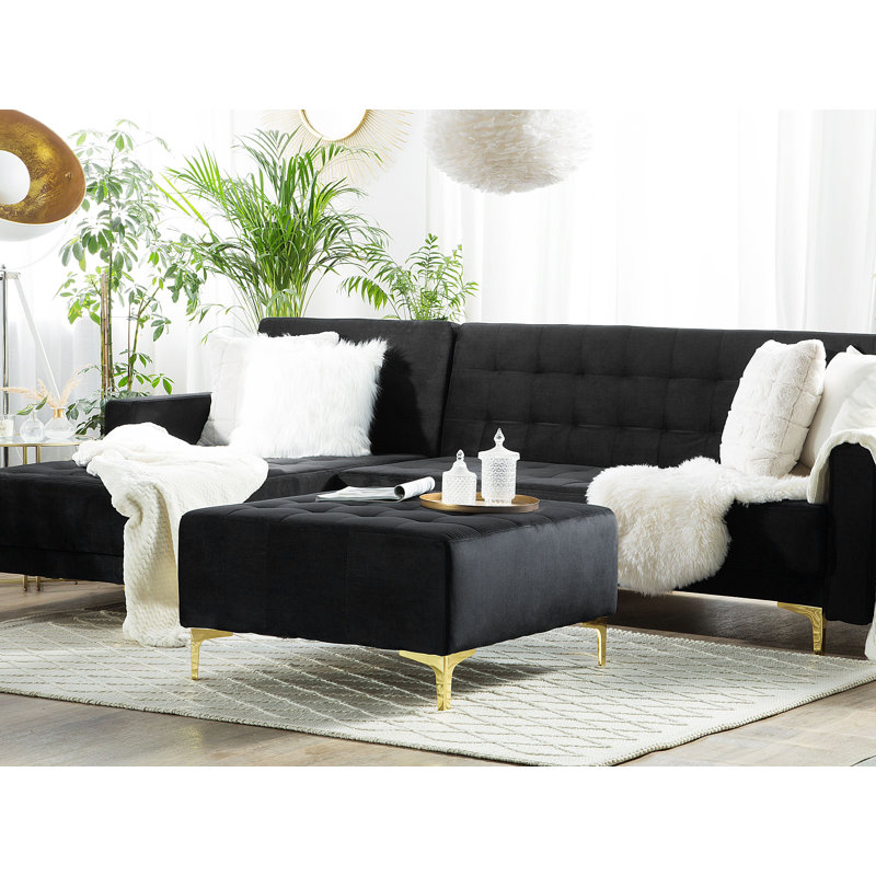 Lehighton 80cm Wide Tufted Square Footstool Ottoman
